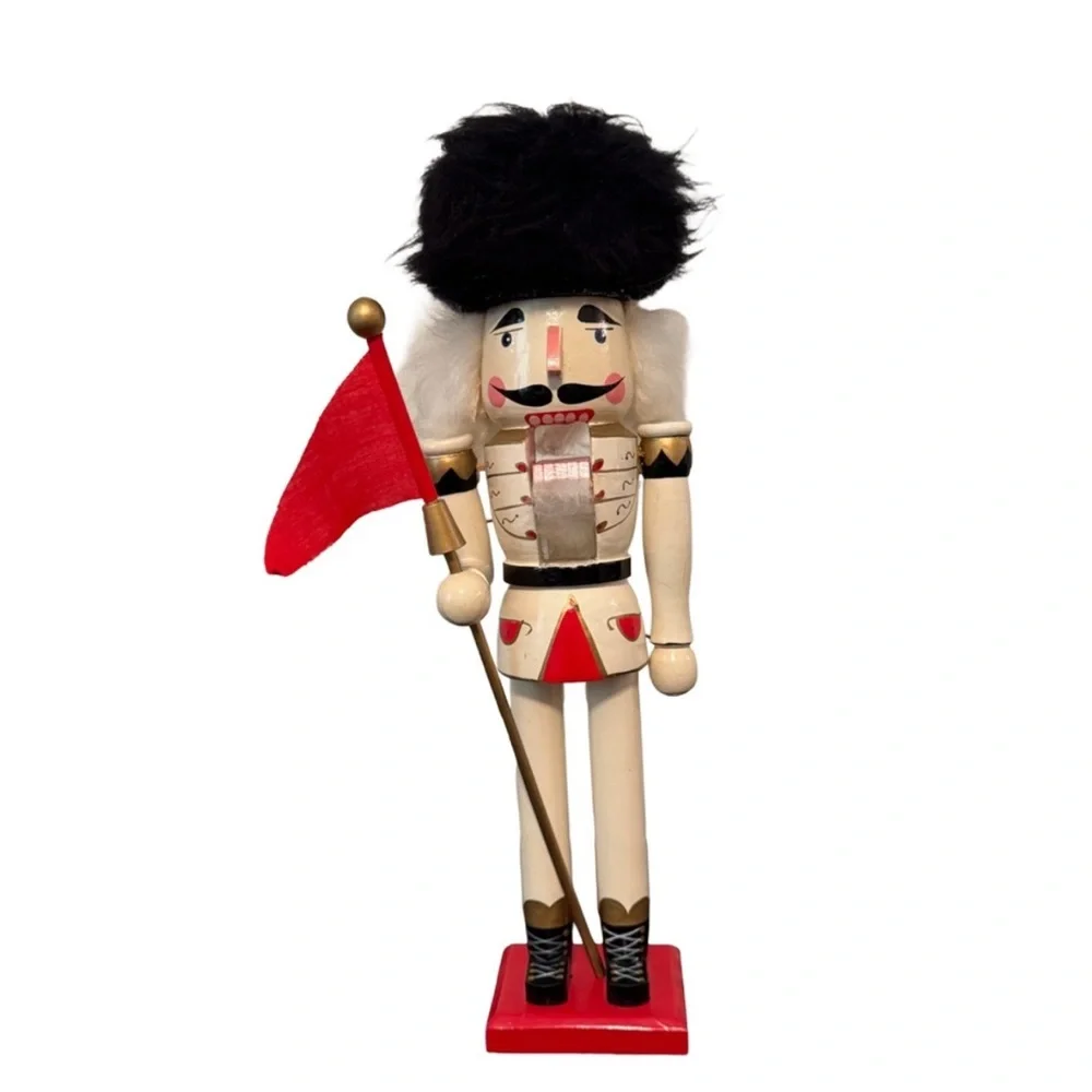 Vintage Nutcracker Soldier with Red Flag
